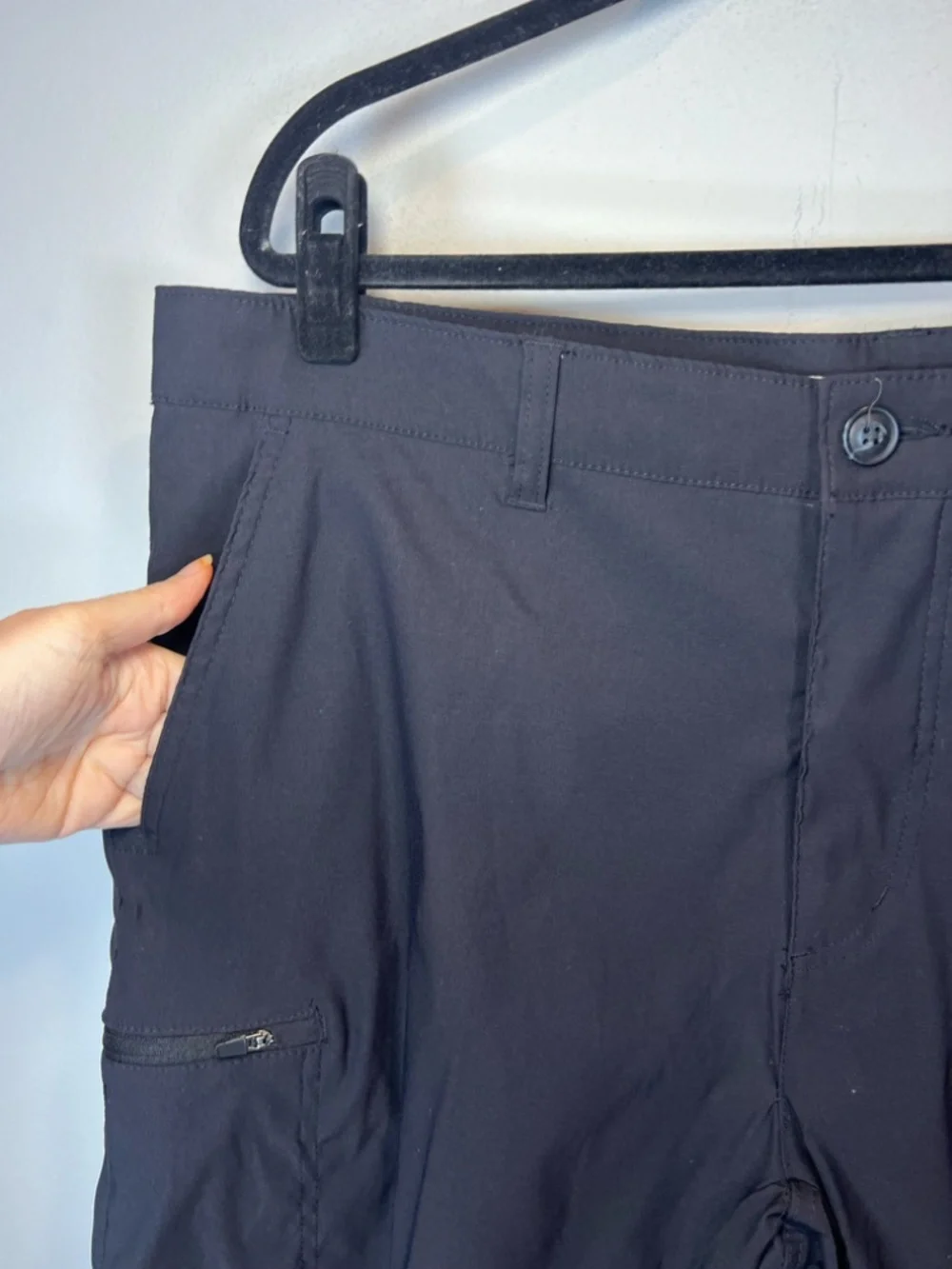 Union Bay UB Tech Classic Fit Cargo Shorts Black Nylon UPF 50 Outdoor NEW 40x11